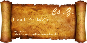 Cseri Zoltán névjegykártya